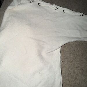 Source Unknown Off-White Sweater with Eyelet Detail